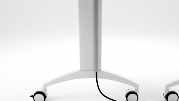 LINK Table with Table Leg Wire Chanel is a half-moon shaped channel with adhesive tape to attach to a table leg