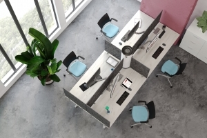 Aim EZ Desking with Air Purifier - Top View