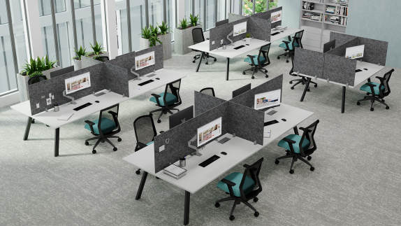 Aim EZ Desking 2-pack and 4-pack with 24" Height Privacy Panels