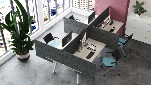 Aim EZ Desking 4-pack with Sliding Desk Dividers
