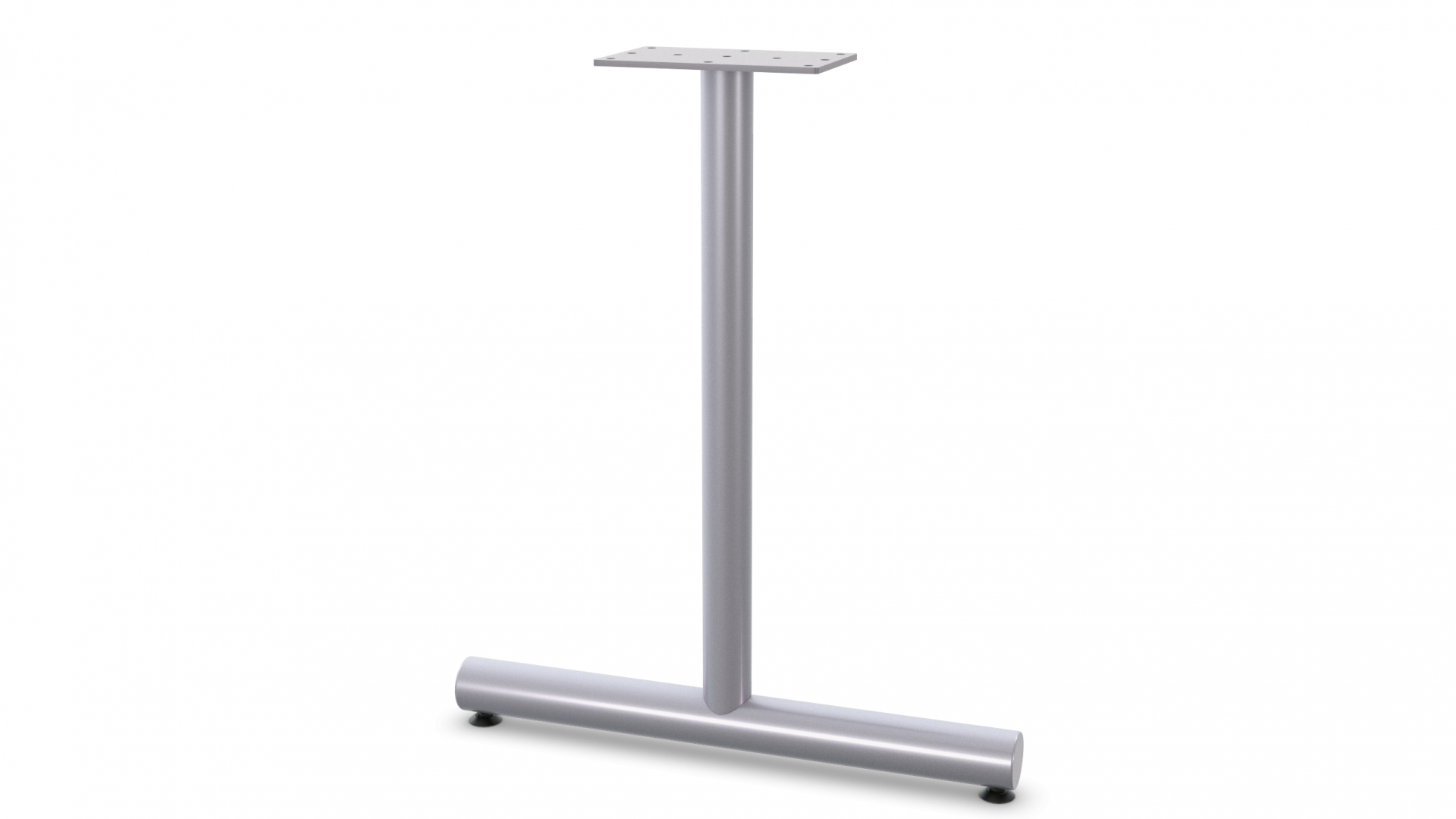 Single Column T-Leg - Metalic Silver Finish - Glides