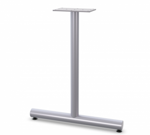 Single Column T-Leg - Metalic Silver Finish - Glides