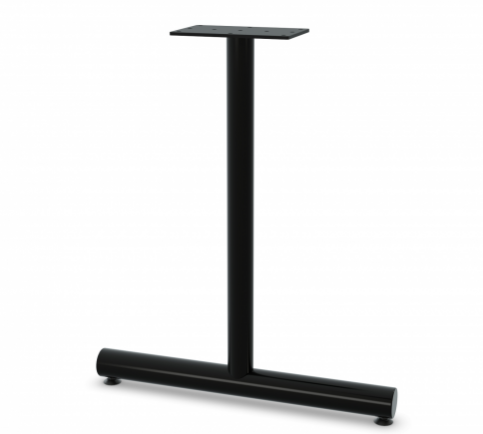 Single Column T-Leg - Black Finish - Casters