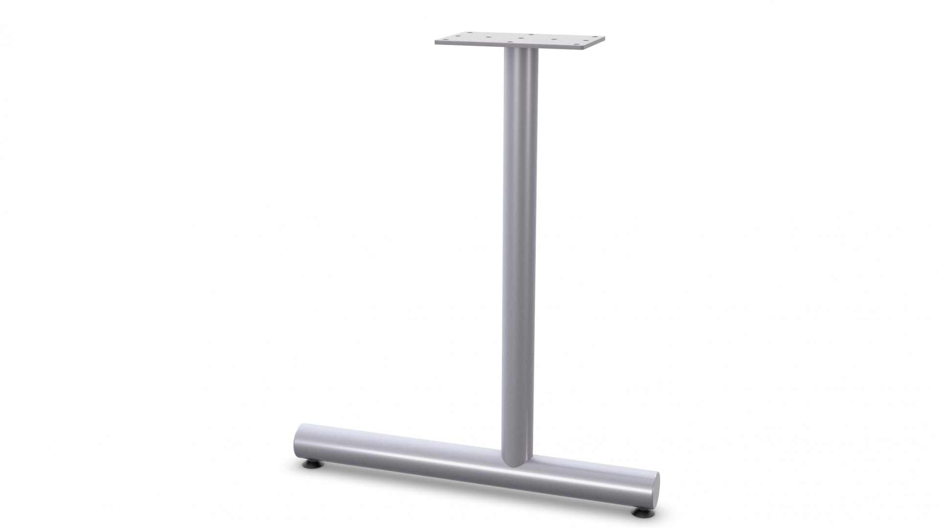 Single Column C-leg - Metallic Silver Finish - Glides