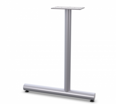 Single Column C-leg - Metallic Silver Finish - Glides