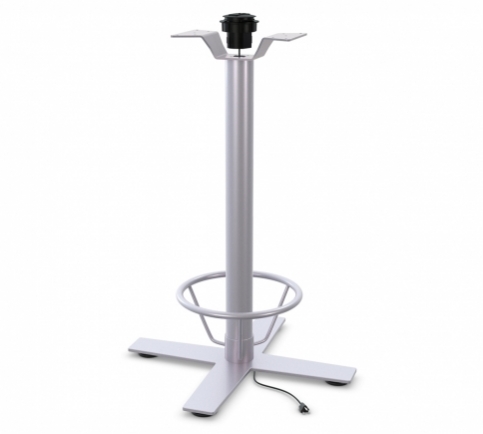 Bar Height with Foot Ring - Metallic Silver
